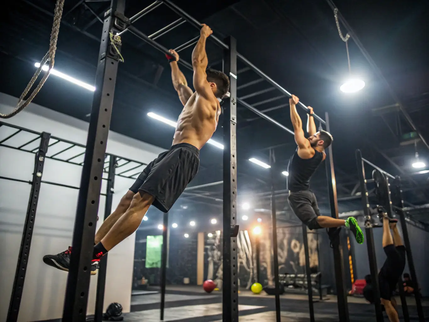 A photograph of adults participating in a fitness class or gymnastics session, demonstrating the association's commitment to lifelong fitness and well-being.